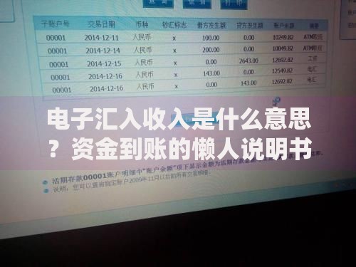 电子汇入收入是什么意思？资金到账的懒人说明书