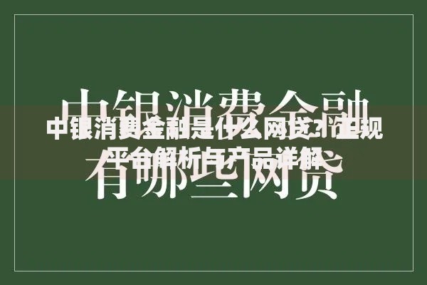 中银消费金融是什么网贷？正规平台解析与产品详解