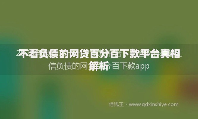不看负债的网贷百分百下款平台真相解析