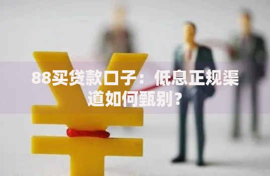 88买贷款口子：低息正规渠道如何甄别？
