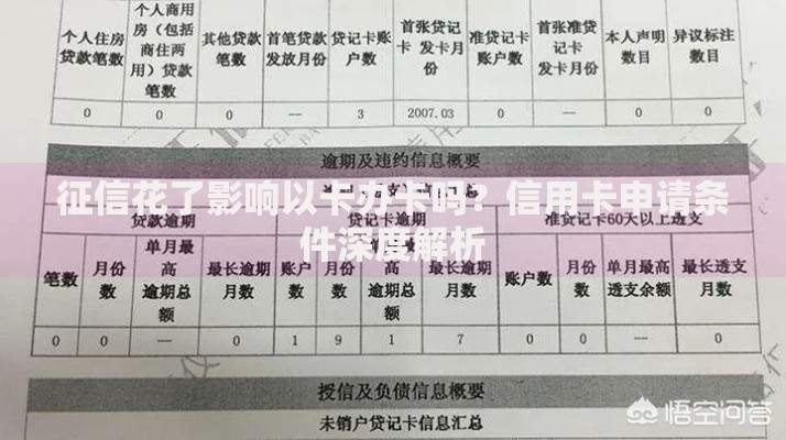 征信花了影响以卡办卡吗？信用卡申请条件深度解析