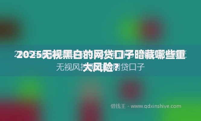 2025无视黑白的网贷口子暗藏哪些重大风险？
