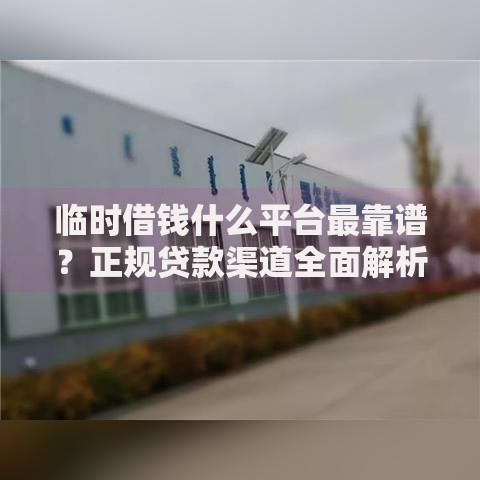 临时借钱什么平台最靠谱？正规贷款渠道全面解析