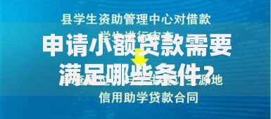 申请小额贷款需要满足哪些条件? 申请小额贷款需要满足哪些条件?