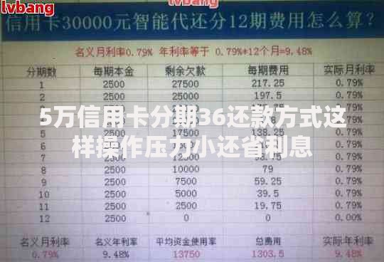 5万信用卡分期36还款方式这样操作压力小还省利息