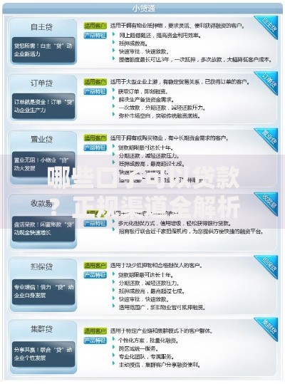 哪些口子可以贷款？正规渠道全解析