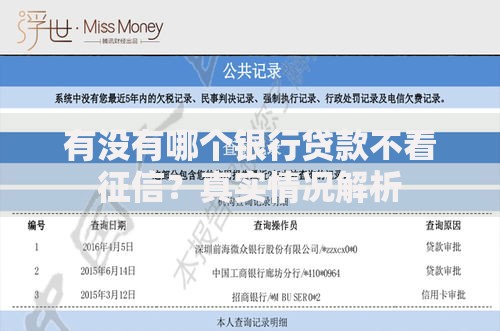 有没有哪个银行贷款不看征信？真实情况解析