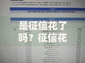 是征信花了吗？征信花户如何影响贷款申请及解决办法