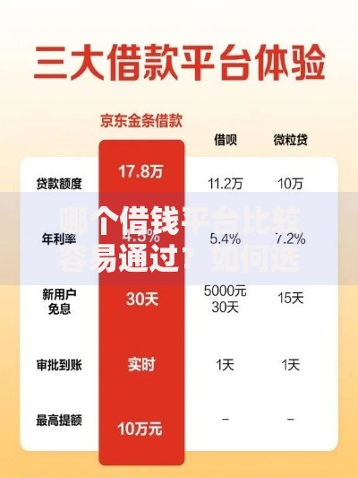 哪个借钱平台比较容易通过？如何选择高通过率平台