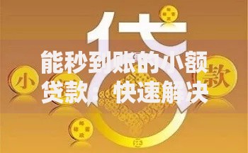 能秒到账的小额贷款：快速解决资金周转难题