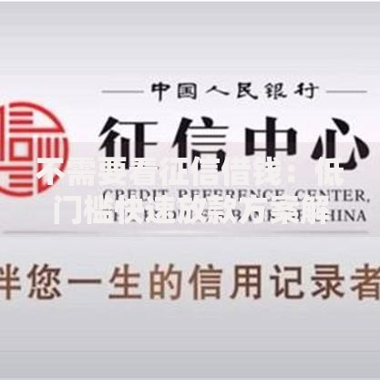 不需要看征信借钱：低门槛快速放款方案解析