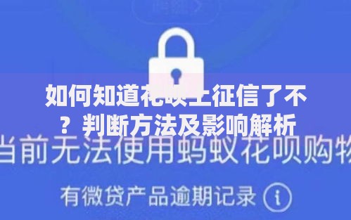 如何知道花呗上征信了不？判断方法及影响解析