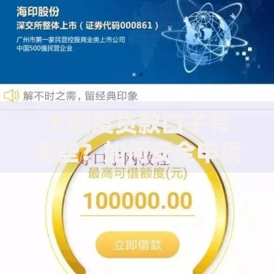 大额度贷款口子有哪些？如何安全申请高额贷款？