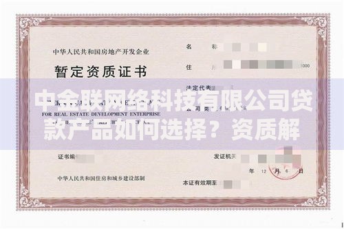 中金联网络科技有限公司贷款产品如何选择？资质解析与方案定制指南
