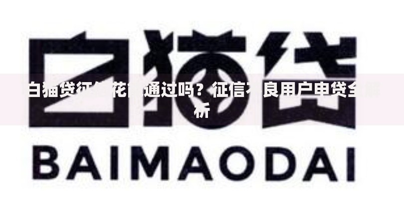 白猫贷征信花能通过吗？征信不良用户申贷全解析