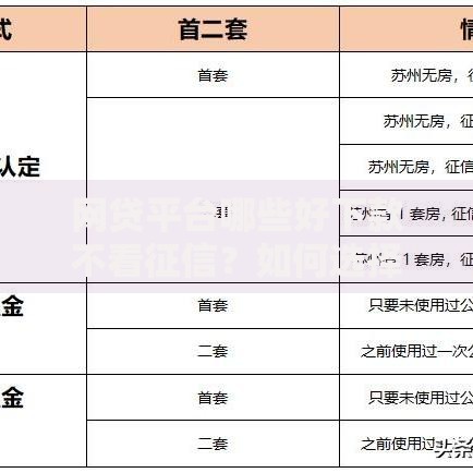 网贷平台哪些好下款不看征信?如何选择?推荐名单与避坑指南 网贷平台哪些好下款不看征信?如何选择?推荐名单与避坑指南