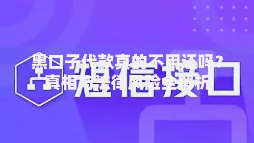 黑口子代款真的不用还吗？真相与法律风险全解析