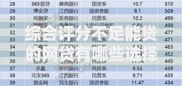综合评分不足能贷的网贷有哪些选择？低门槛平台推荐