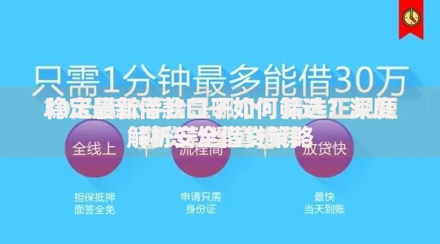 稳定最新借款口子如何筛选？深度解析安全借贷策略
