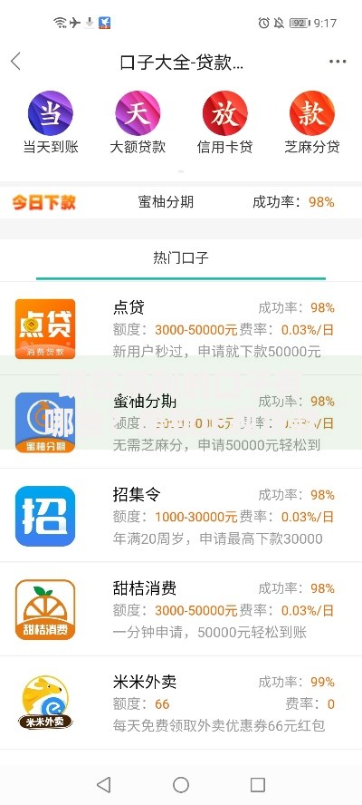 现在系列的口子有哪些？最新正规贷款平台解析