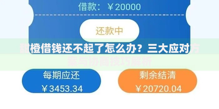 甜橙借钱还不起了怎么办？三大应对方案与协商技巧解析
