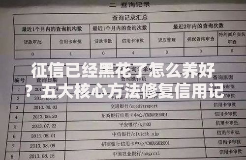 征信已经黑花了怎么养好？五大核心方法修复信用记录