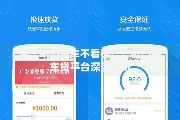 哪个app购车不看征信？低门槛车贷平台深度解析