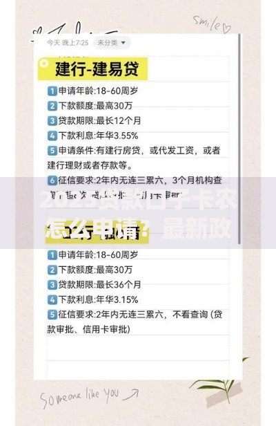 2025贷款口子卡农怎么申请？最新政策解读