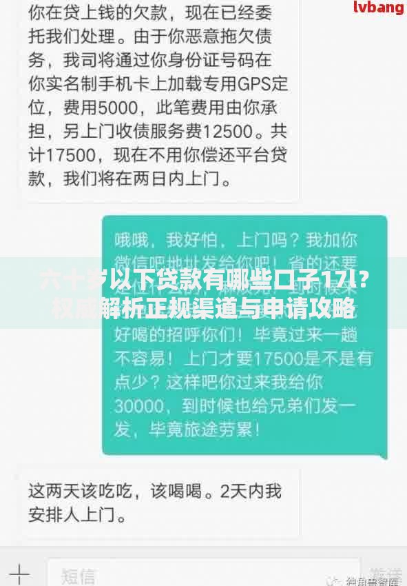 六十岁以下贷款有哪些口子17l？权威解析正规渠道与申请攻略