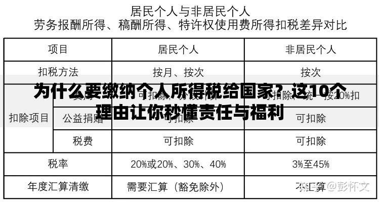 为什么要缴纳个人所得税给国家？这10个理由让你秒懂责任与福利