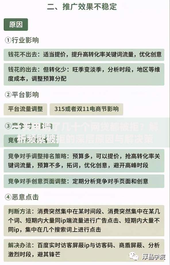 一天申请了几十个网贷都被拒？解析频繁被拒的深层原因与解决策略