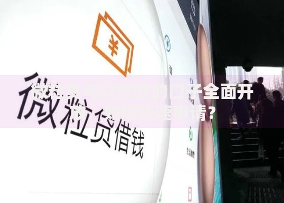 微粒贷可以贷款的口子全面开放，如何快速申请？