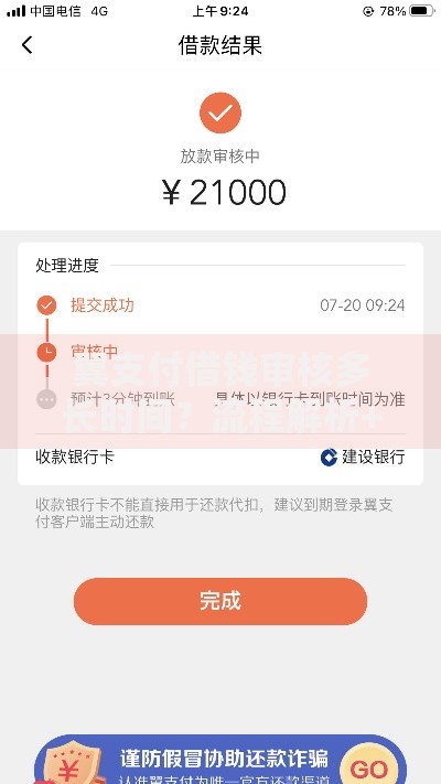 翼支付借钱审核多长时间？流程解析+到账时间大揭秘！