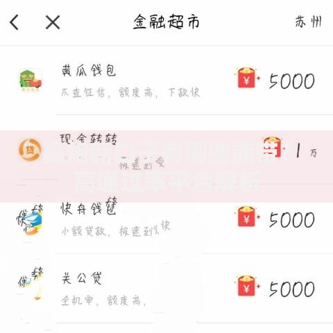 高炮新口子有哪些能带？高通过率平台解析