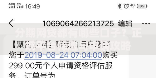 分期网贷都有哪些口子？正规平台筛选与申请攻略