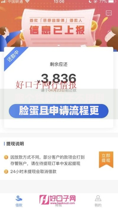 哪个贷款口子不用刷脸蛋且申请流程更便捷