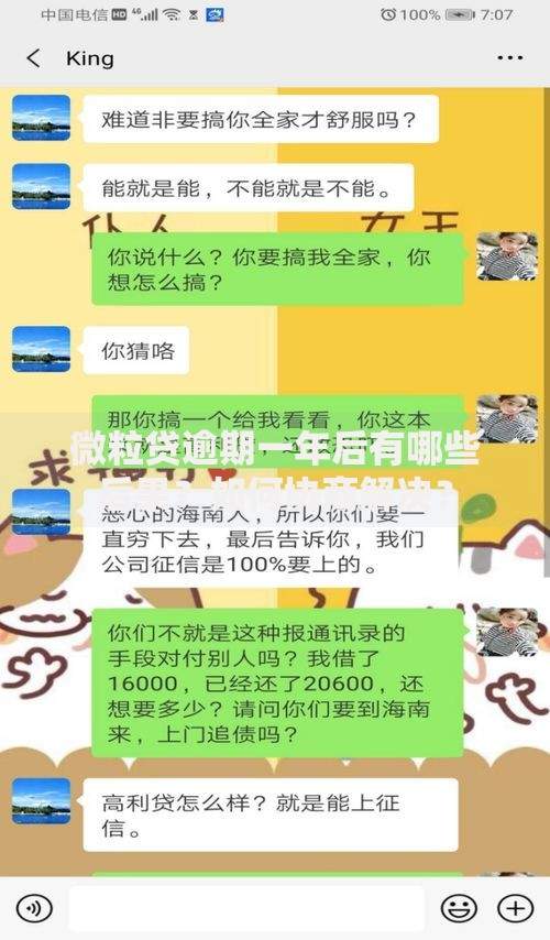 微粒贷逾期一年后有哪些后果？如何协商解决？