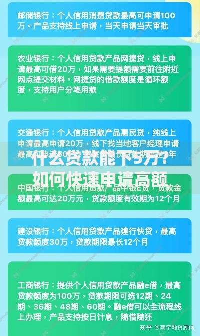 什么贷款能下5万？如何快速申请高额度贷款