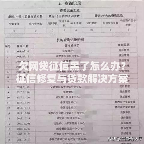 欠网贷征信黑了怎么办？征信修复与贷款解决方案全解析