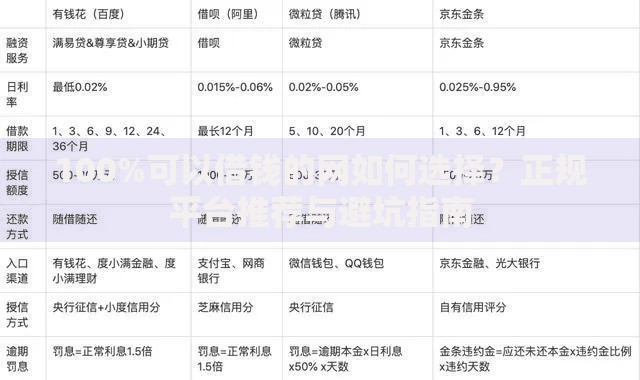 100%可以借钱的网如何选择？正规平台推荐与避坑指南