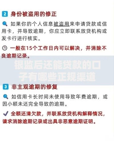 银监后还能贷款的口子有哪些正规渠道可选