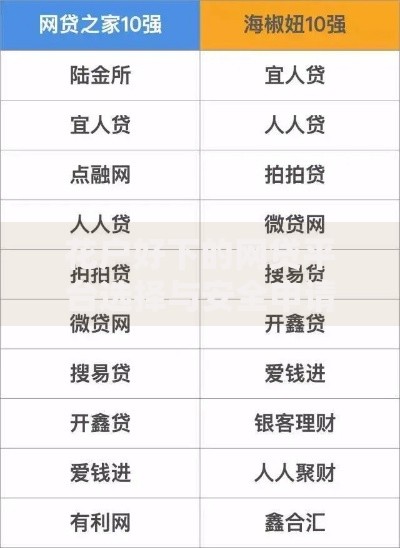 花户好下的网贷平台选择与安全申请指南