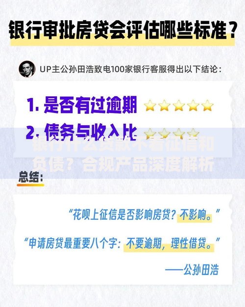 银行什么贷款不看征信和负债？合规产品深度解析