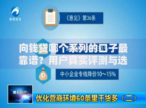 向钱贷哪个系列的口子最靠谱？用户真实评测与选择指南