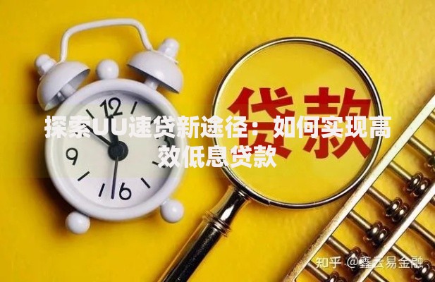 探索UU速贷新途径：如何实现高效低息贷款