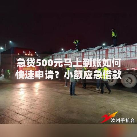 急贷500元马上到账如何快速申请？小额应急借款全攻略