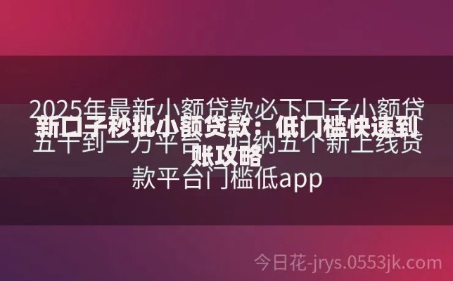 新口子秒批小额贷款:低门槛快速到账攻略 新口子秒批小额贷款:低门槛快速到账攻略