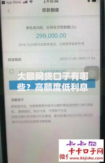 大额网贷口子有哪些？高额度低利息平台选择指南