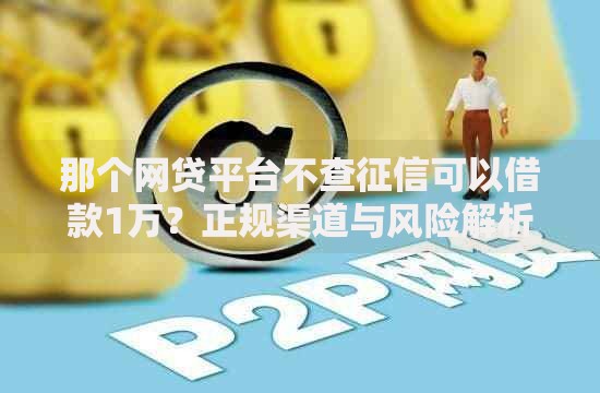 那个网贷平台不查征信可以借款1万？正规渠道与风险解析