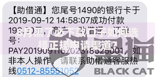 8月黑了必下款口子如何选择正规申请渠道？